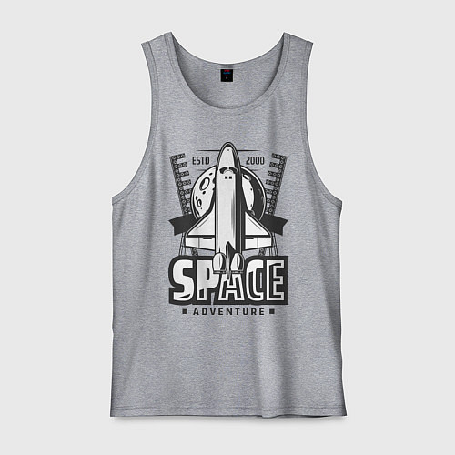 Мужская майка Космический корабль / Меланж – фото 1