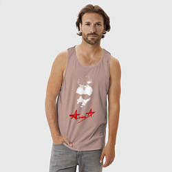 Майка мужская хлопок Константин Кинчев - Алиса, цвет: пыльно-розовый — фото 2