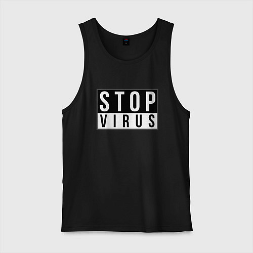 Мужская майка Stop Virus / Черный – фото 1