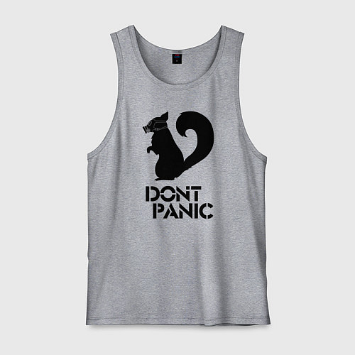 Мужская майка Dont panic black / Меланж – фото 1