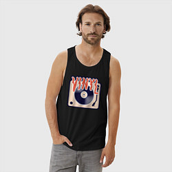 Майка мужская хлопок Винил Vinyl DJ, цвет: черный — фото 2