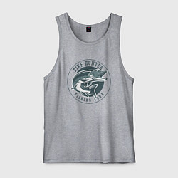 Майка мужская хлопок Охотник на щуку, цвет: меланж