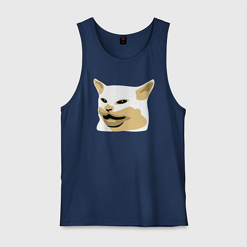 Мужская майка Кот Смадж Мем / Тёмно-синий – фото 1