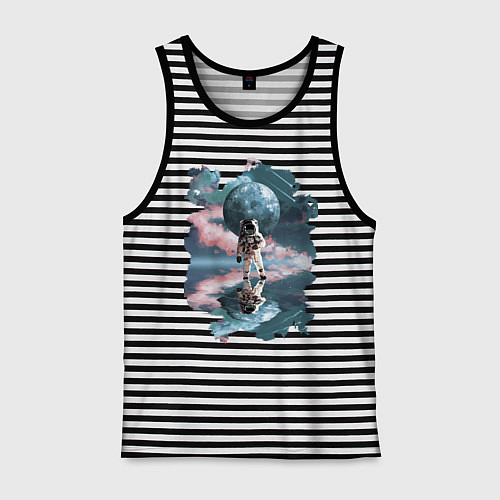 Мужская майка Зеркальное Отражение / Черная тельняшка – фото 1