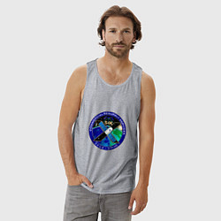 Майка мужская хлопок SPACEX Илон Маск Лого, цвет: меланж — фото 2