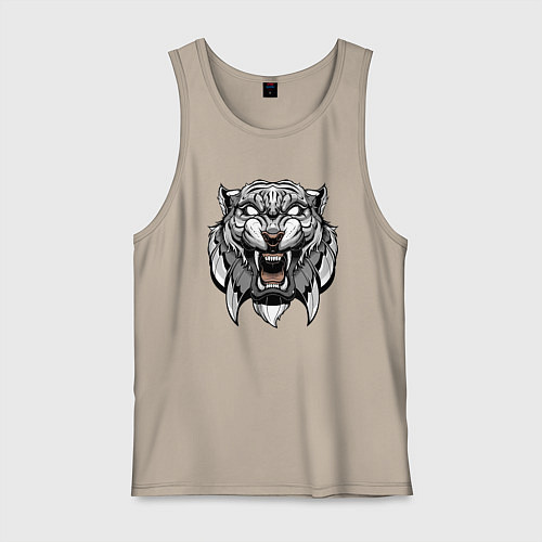 Мужская майка Серый Тигр / Миндальный – фото 1