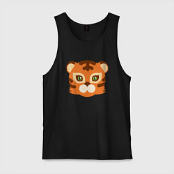 Майка мужская хлопок Cute Tiger, цвет: черный