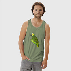 Майка мужская хлопок Попугайчик, цвет: авокадо — фото 2