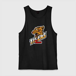 Майка мужская хлопок Team Tigers, цвет: черный