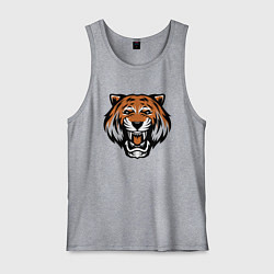 Майка мужская хлопок Tiger Roar, цвет: меланж