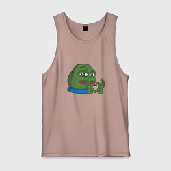 Майка мужская хлопок Pepe love пепе лов, цвет: пыльно-розовый