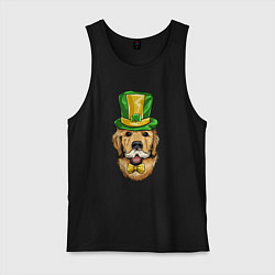 Майка мужская хлопок Счастливый пёс, цвет: черный