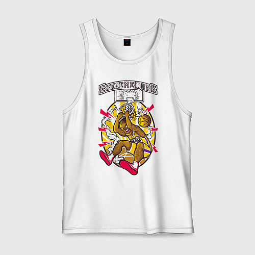 Мужская майка Баскетболист ломает кольцо / Белый – фото 1