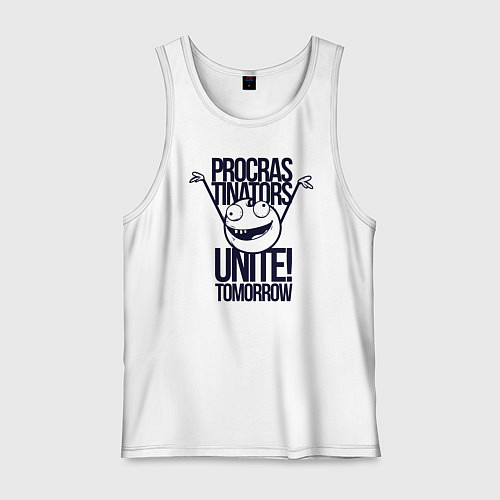 Мужская майка Лодыри объединяются завтра / Белый – фото 1