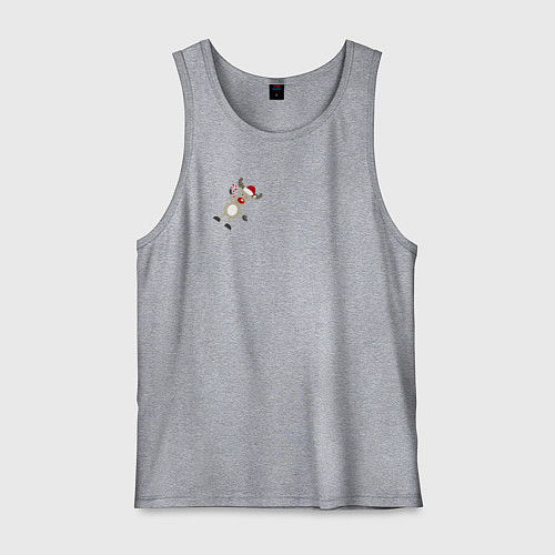 Мужская майка Новогодний Олень! / Меланж – фото 1