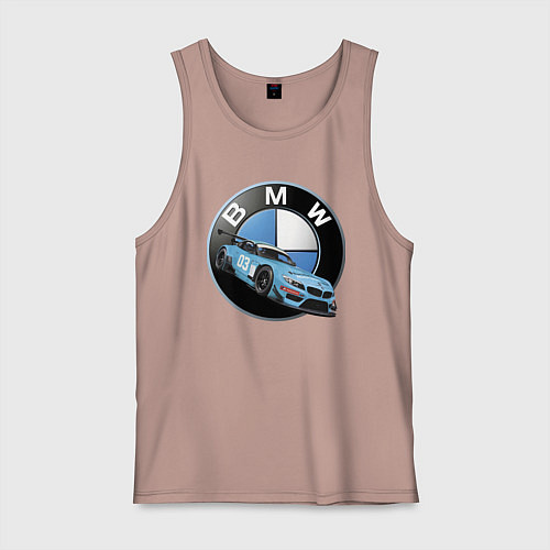 Мужская майка BMW самая престижная марка автомобиля / Пыльно-розовый – фото 1