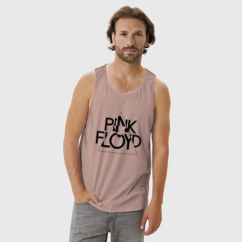 Мужская майка PINK FLOYD LOGO ПИНК ФЛОЙД / Пыльно-розовый – фото 3