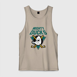 Майка мужская хлопок Анахайм Дакс, Mighty Ducks, цвет: миндальный