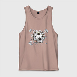 Майка мужская хлопок Футбол внутри, цвет: пыльно-розовый