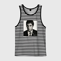 Майка мужская хлопок Аль Пачино Al Pacino, цвет: черная тельняшка