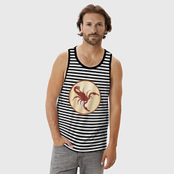 Майка мужская хлопок Скорпион бежевый, цвет: черная тельняшка — фото 2