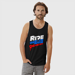Майка мужская хлопок RIDE OR DIE RUSSIAN КАТАЙ ИЛИ УМРИ ПО РУССКИМ ДОРО, цвет: черный — фото 2