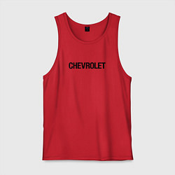Майка мужская хлопок Chevrolet Лого Эмблема спина, цвет: красный
