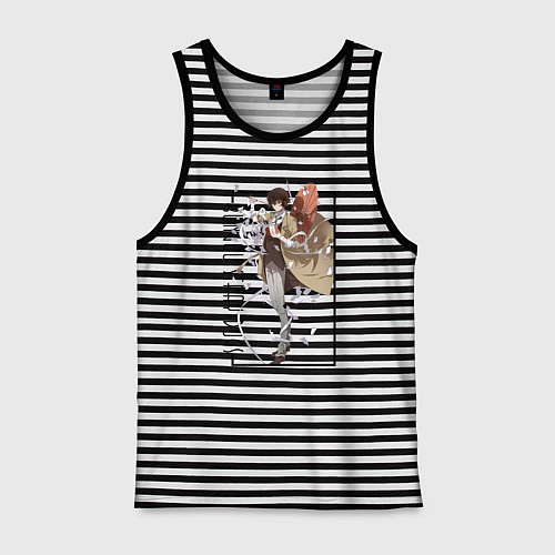 Мужская майка Дазай Осаму великий из бродячих псов / Черная тельняшка – фото 1