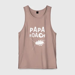 Майка мужская хлопок Papa roach Таракан, цвет: пыльно-розовый