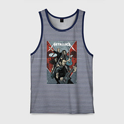 Майка мужская хлопок Metallica - cool dudes!, цвет: синяя тельняшка