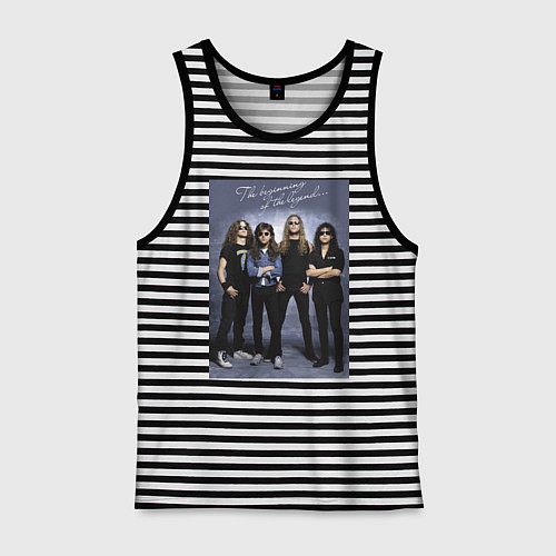 Мужская майка Ты помнишь, как всё начиналось? / Черная тельняшка – фото 1