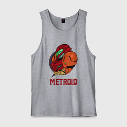 Майка мужская хлопок Самус Метроид, цвет: меланж
