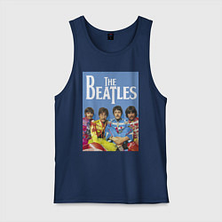 Майка мужская хлопок The Beatles - world legend!, цвет: тёмно-синий