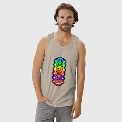 Майка мужская хлопок Geometry Dash: Smiles, цвет: миндальный — фото 2