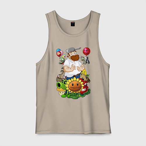 Мужская майка Craaaaazy Dave / Миндальный – фото 1