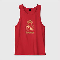 Майка мужская хлопок Real Madrid gold logo, цвет: красный