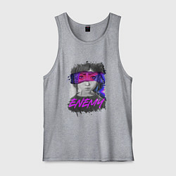 Майка мужская хлопок Everywere My Enemy, цвет: меланж