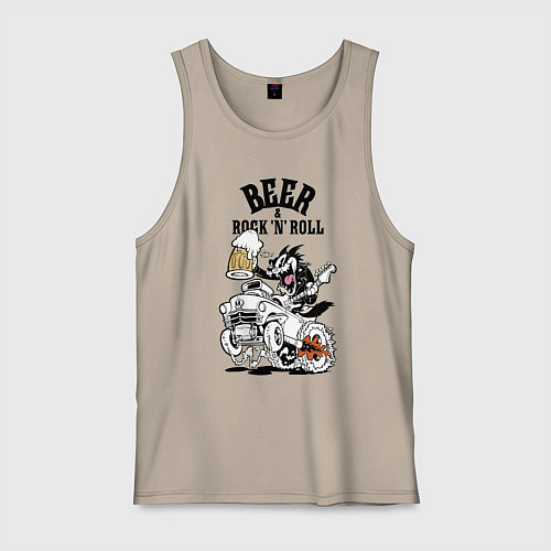 Мужская майка Beer & RocknRoll / Миндальный – фото 1