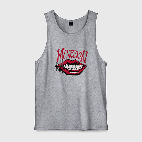 Мужская майка MANESKIN LEAP ГУБЫ РОК ГРУППА / Меланж – фото 1