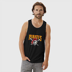 Майка мужская хлопок Pittsburgh Pirates - baseball team, цвет: черный — фото 2