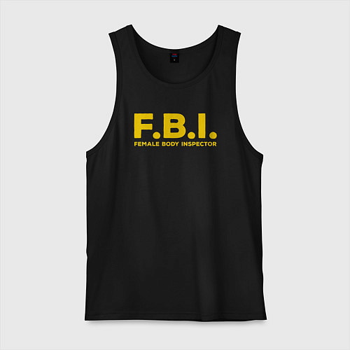 Мужская майка FBI Женского тела инспектор / Черный – фото 1