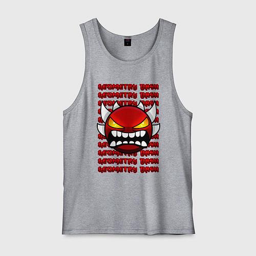 Мужская майка GEOMETRY DASH КРАСНЫЙ ОГНЕННЫЙ ДЕМОН / Меланж – фото 1