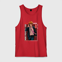 Майка мужская хлопок Моб Психо 100 Mob Psycho 100, Аратака Рэйгэн Arata, цвет: красный