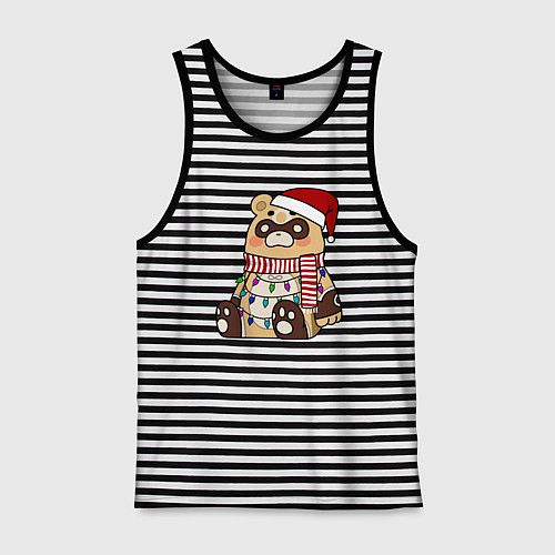 Мужская майка ГОБА БОГ ОЧАГА НОВОГОДНИЙ / Черная тельняшка – фото 1