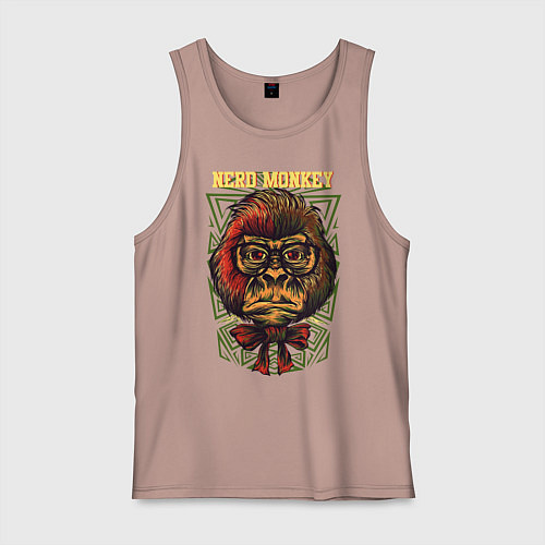 Мужская майка Обезьяна ботан / Пыльно-розовый – фото 1