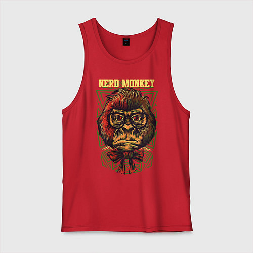 Мужская майка Обезьяна ботан / Красный – фото 1