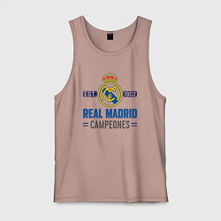 Майка мужская хлопок Real Madrid Реал Мадрид, цвет: пыльно-розовый