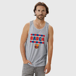 Майка мужская хлопок Barcelona FC ФК Барселона, цвет: меланж — фото 2