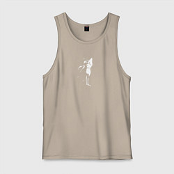 Майка мужская хлопок Stray Черно-белый, цвет: миндальный