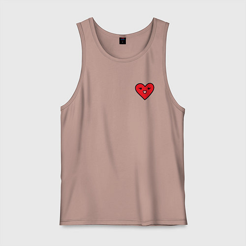 Мужская майка Сердечко смайлик / Пыльно-розовый – фото 1